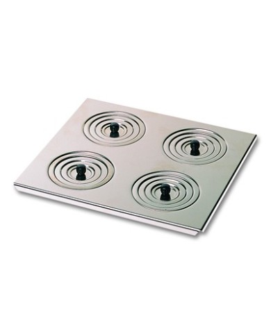 Coperchio piatto in acciaio ad anelli concentrici