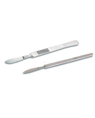 Manico lungh.140mm in acciaio inox per bisturi monouso tipo3