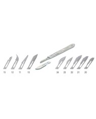 Manico lungh.140mm in acciaio inox per bisturi monouso tipo3