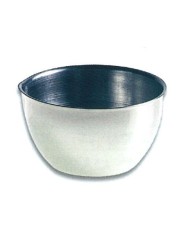 Bacinella acciaio sfer.fondo piatto c/bordo 4500ml d.280 h.110mm