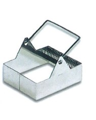 Cestello in rete di acciaio rotondo con bordi rinforzati d.160 x h.160 mm