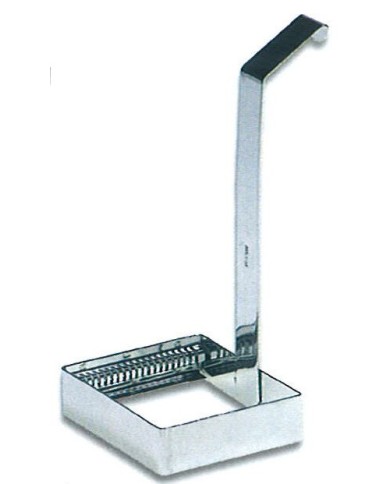 Cestello acciaio per colorazione vetrini, manico fisso, 20posti, 68x84mm