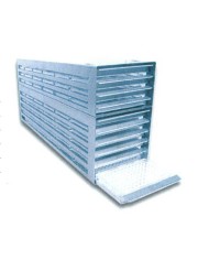 Box verticale in acciaio 5cassetti da 3contenitori h.32mm, 96x540x175mm