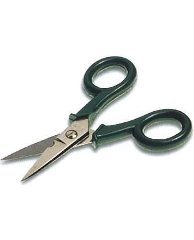 Forbici lame corte in acciaio nichelato, manici in plastica, lungh.145mm