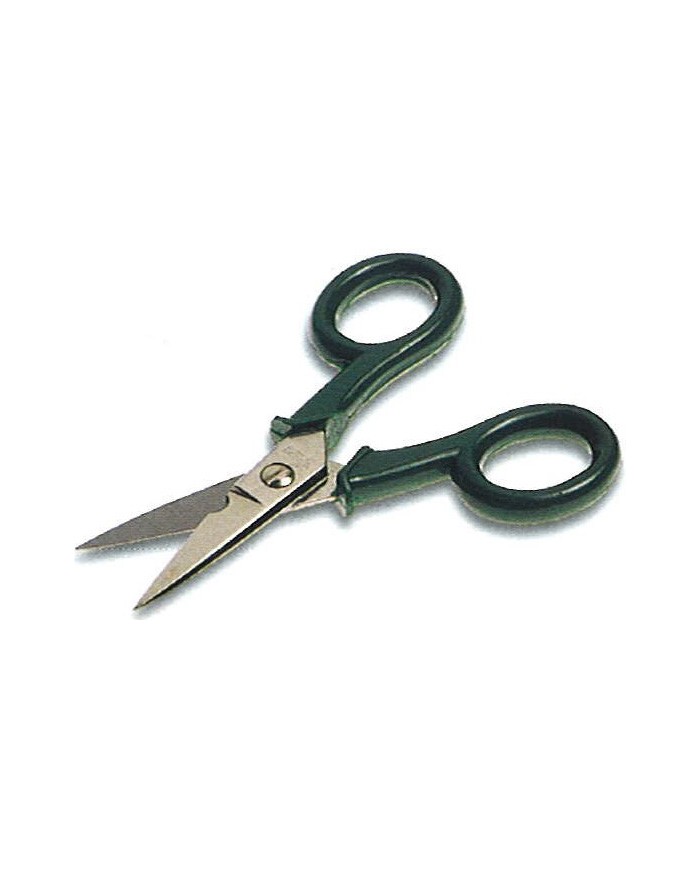 Forbici lame corte in acciaio nichelato, manici in plastica, lungh.145mm