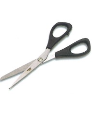 Forbici lame piatte in acciaio inox, manico ricoperto in macralon, lungh.130mm