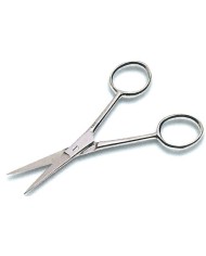 Forbici punte curve corte, gambe divaricate, in acciaio inox, lungh.100mm