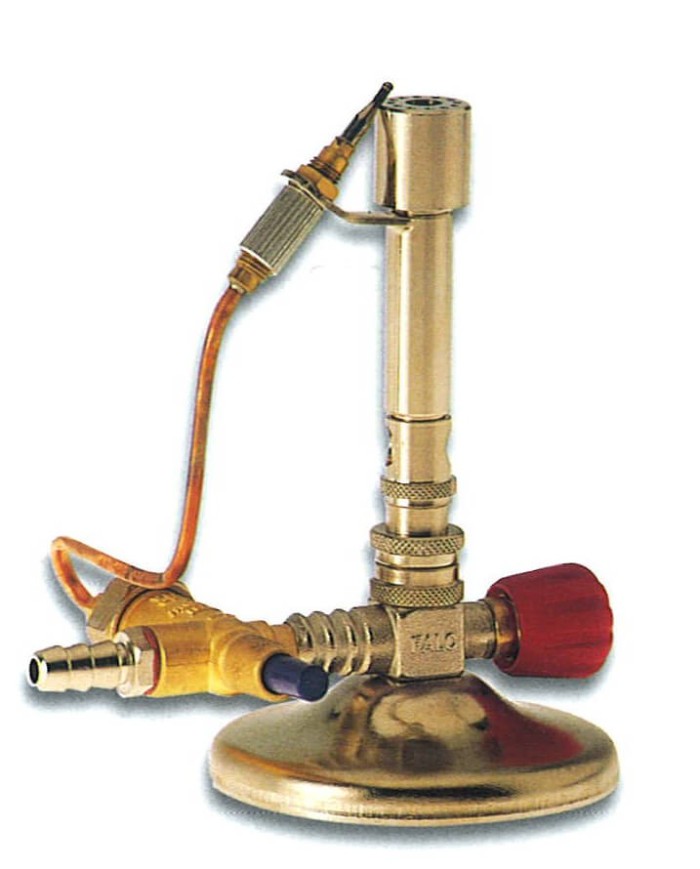 Lampada Bunsekur multigas con valvola di sicurezza, portagomma d.10mm