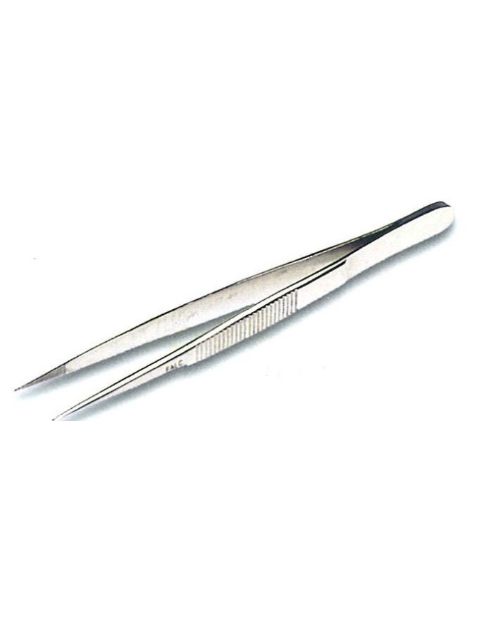 Pinzetta in acciaio inox c/punte diritte sottili, lungh.140mm