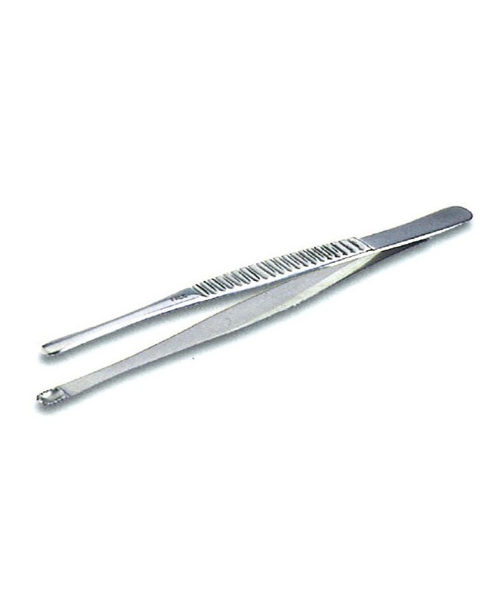 Pinzetta di Russain in acciaio inox c/punte a manina, lungh.150mm