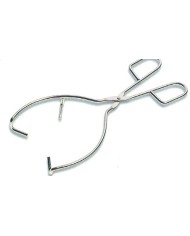 Pinza in acciaio inox doppia curvatura, punte interne zigrinate, lungh.220mm