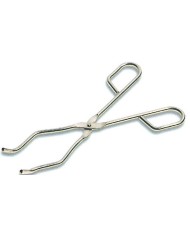 Pinza in acciaio inox doppia curvatura, punte interne zigrinate, lungh.300mm