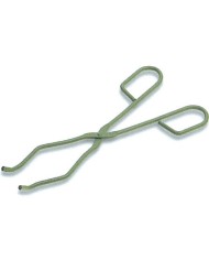 Pinza in acciaio inox doppia curvatura, punte interne zigrinate rivest.PTFE, lungh.220mm