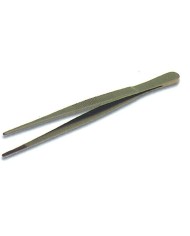 Pinza in acciaio inox doppia curvatura, punte interne zigrinate rivest.PTFE, lungh.220mm