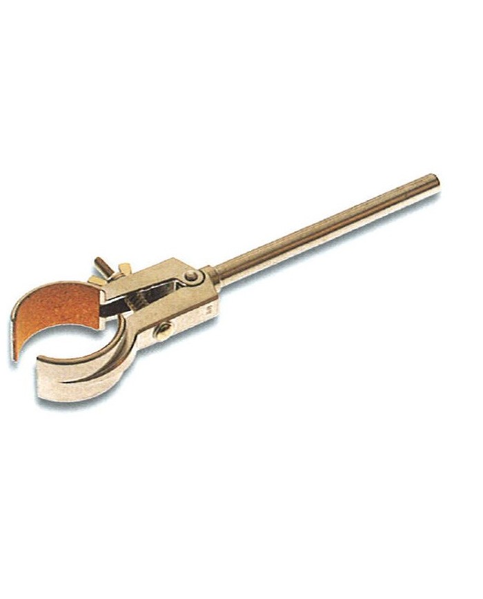 Pinza in lega con gambo libero a branche tonde rivest.sughero, apert.max.50mm