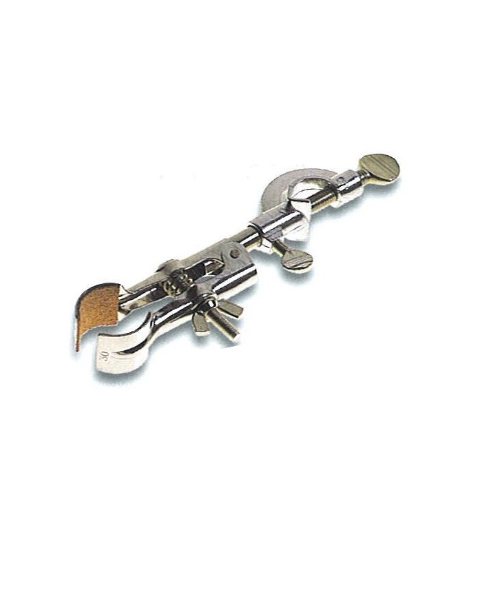 Pinza in acciaio con morsetto, branche tonde rivest.sughero, apert.max.30mm