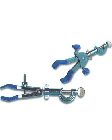 Pinza in lega con morsetto, branche a squadra rivest.PVC, apert.10-30mm