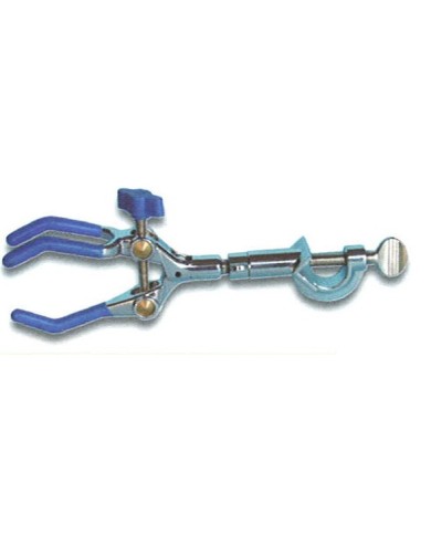 Pinza in lega con morsetto, 3 branche a squadra rivest.PVC, apert.0-80mm