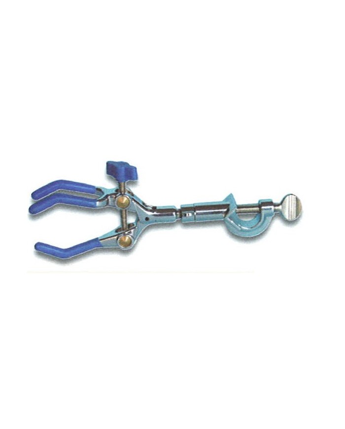 Pinza in lega con morsetto, 3 branche a squadra rivest.PVC, apert.0-80mm