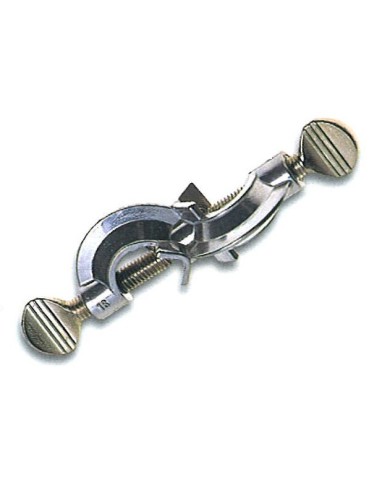 Morsetto doppio in lega leggera fisso per aste diam.max.16mm