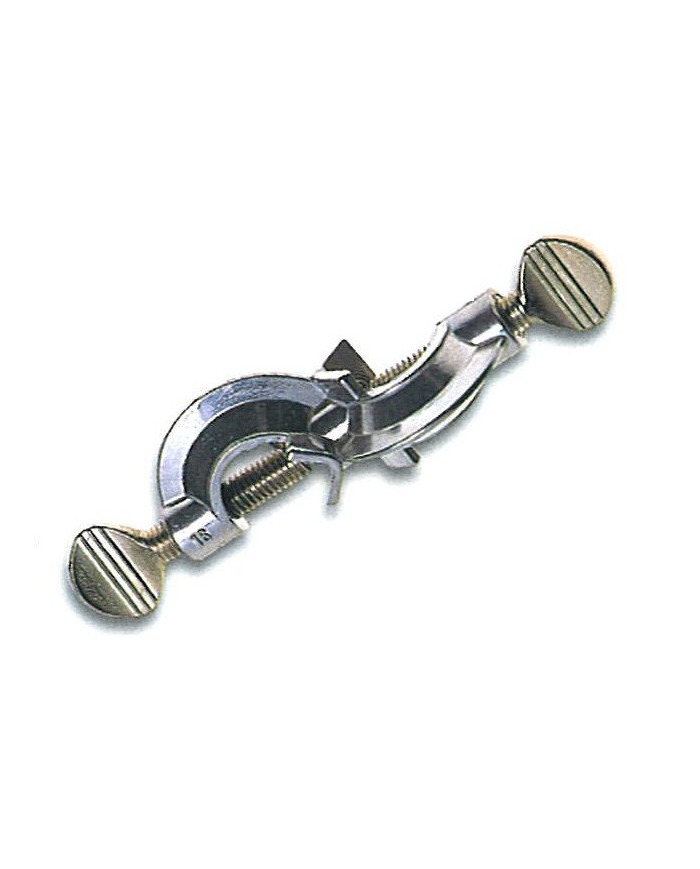 Morsetto doppio in lega leggera fisso per aste diam.max.16mm