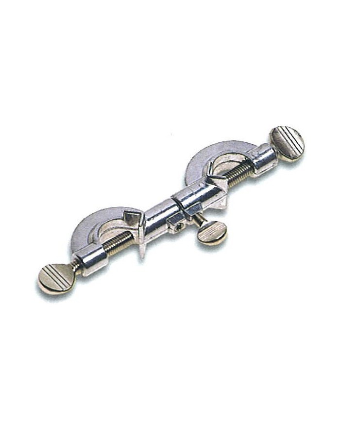 Morsetto doppio in lega leggera girevole per aste diam.max.16mm