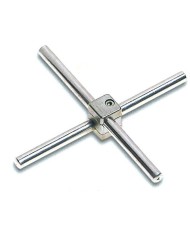 Morsetto doppio in lega leggera, per aste diam.max.18mm