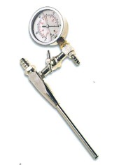 Manometro vuotometro in ottone c/attacchi a portagomma d.10mm