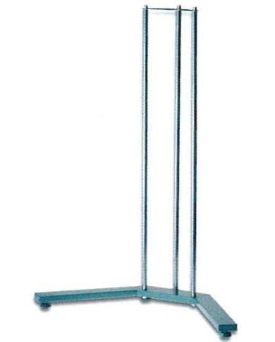 Base a U in ghisa 230x660mm con 3 aste in acciaio cromato 15 x h.1000mm