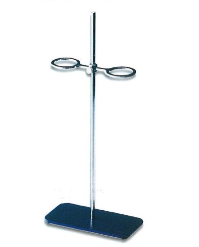 Base in acciaio 90x180mm c/anelli di supporto 45mm, asta 8x400mm