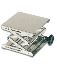 Tavolino regolabile in altezza, piano appoggio in acciaio 200x200mm