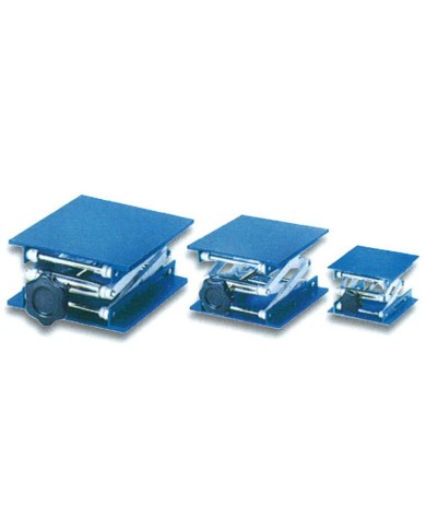 Tavolino regolabile in altezza, piano appoggio in alluminio 100x100mm