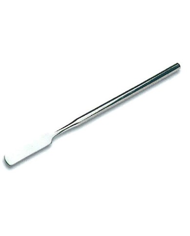 Spatola acciaio inox,manico zigrinato, paletta flessib.angoli arrotond.10x30mm, l.170mm