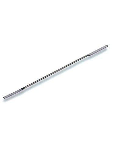 Spatola acciaio inox, doppia paletta angoli arrotond.3x30mm, l.150mm