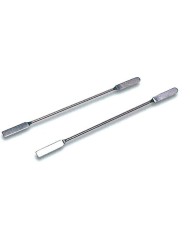 Spatola acciaio inox, doppia paletta angoli arrotond.3x30mm, l.150mm