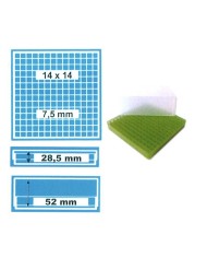 Contenitore h.28,5mm, 196posti d.7,5 mm, coperchio e scatola neri