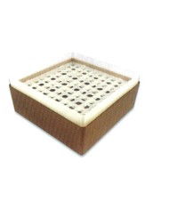 Contenit.prov.Eppendorf 0,5ml, h.57mm, 100posti, coperchio trasp.,scatola naturale