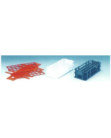 Portaprovette in poliprop.rosso 40 posti 20mm