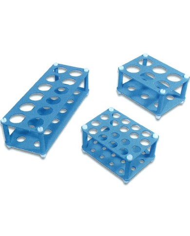 Portaprovette in poliprop.azzurro 18 posti per provette da 15ml 17mm