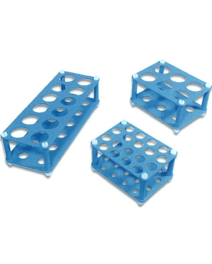 Portaprovette in poliprop.azzurro 18 posti per provette da 15ml 17mm