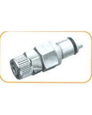 Raccordo PLC maschio, portagomma e ghiera in derlin con valvola, 9,5mm