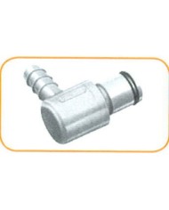 Raccordo PLC maschio, portagomma a gomito in derlin con valvola, 6,5mm
