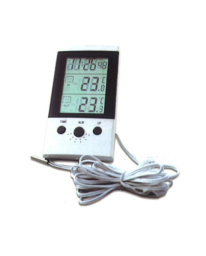 Termometro multifunzione da parete/tavolo, temp.int.-20+60¡C, est.-50+70¡C